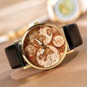 Vintage Style Continent Map Watch
